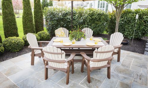 Outdoor dining set with umbrella