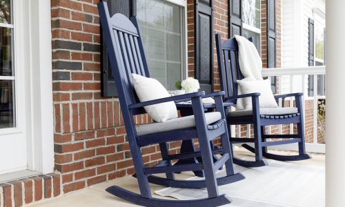 Wooden porch rockers for outdoor relaxation